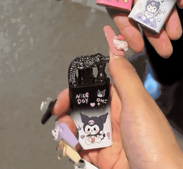 Sanrio Croc Flame Lighter (Multiple characters) - Kuromi - Black | - Magicalverseshop