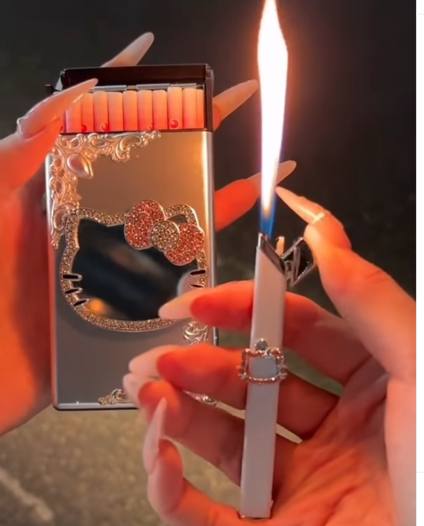 Hello Kitty Mirror Case + Lighter set