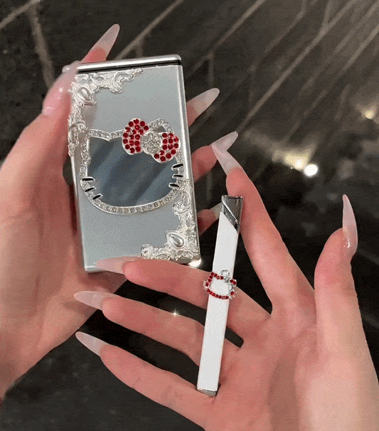 Hello Kitty Mirror Case + Lighter set