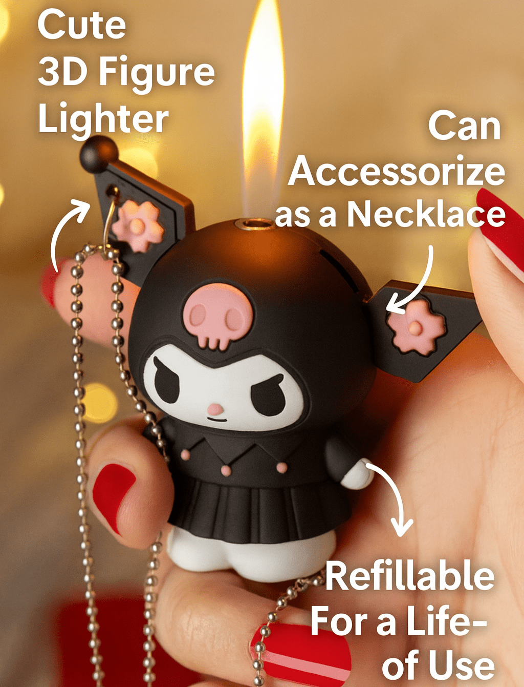 Kuromi Figure Lighter (Multiple Colors!) - Black | - Magicalverseshop