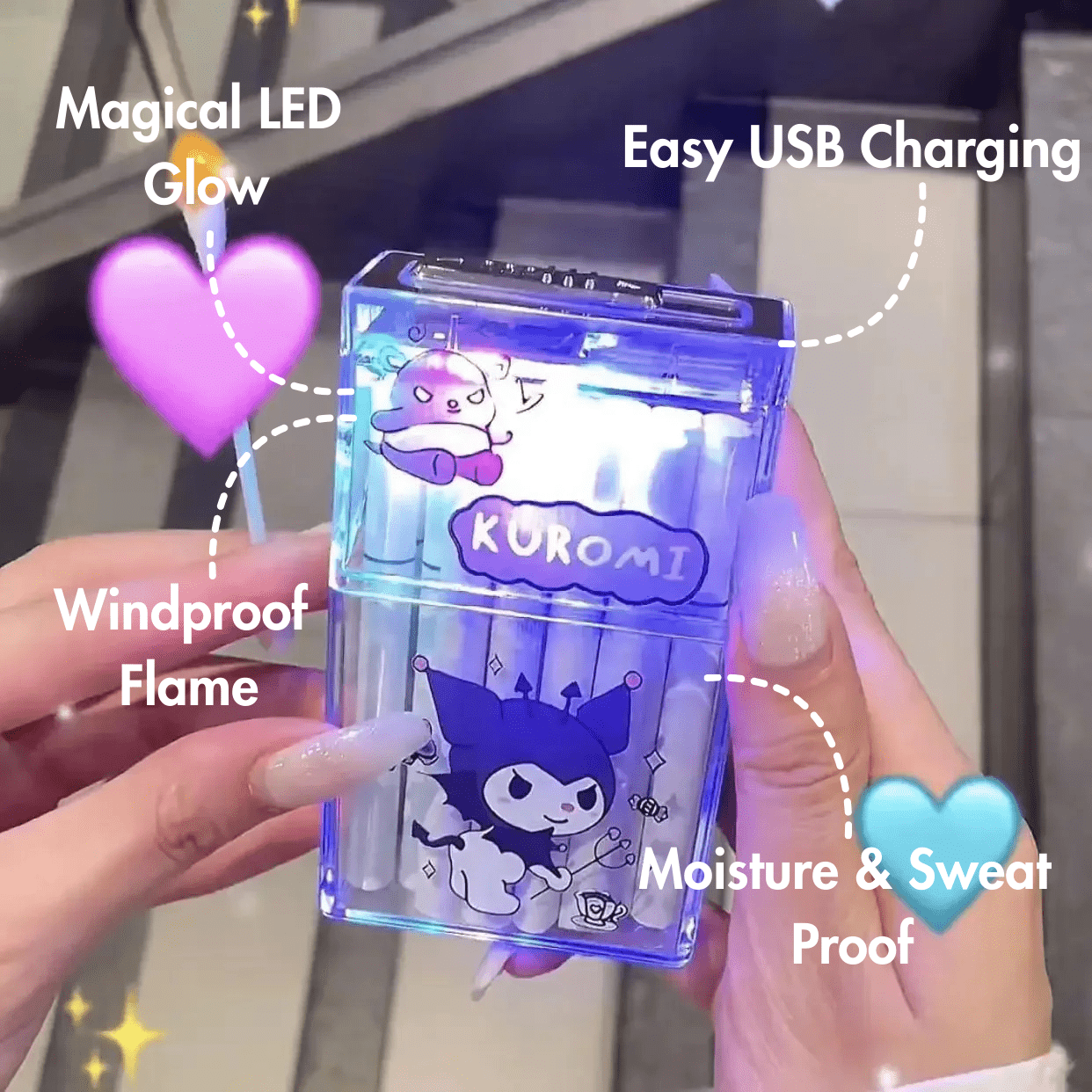 Kuromi LED Case Lighter (Lighter Set Also Available!) - Case + Lighter Set | - Magicalverseshop