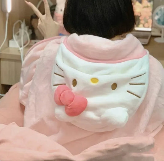 Hello Kitty Hood Blanket - Magicalverseshop