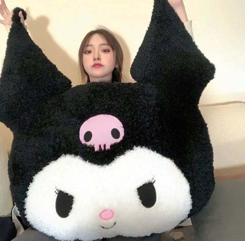 Kuromi Face Pillow (Mulitple Colors!)