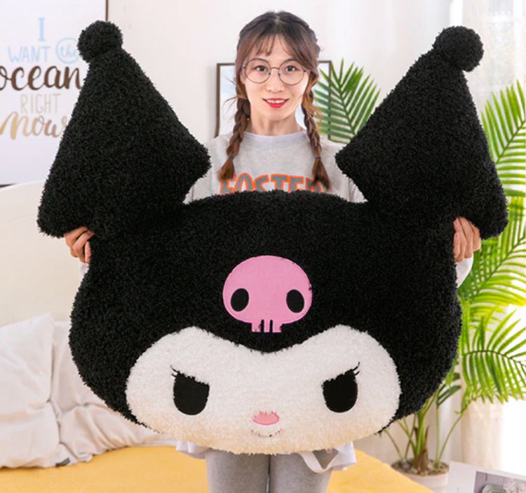 Kuromi Face Pillow (Mulitple Colors!)
