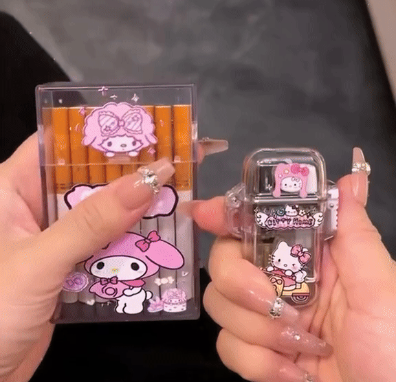 My Melody & Hello kitty Case & LED Lighter (Set or Separate options) - Magicalverseshop
